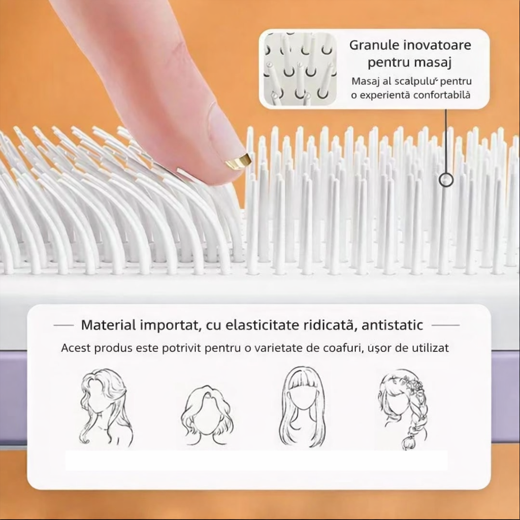 Perie de Păr Auto-Curățătoare