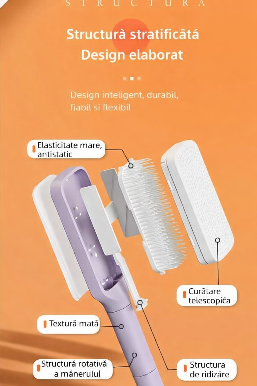 Perie de Păr Auto-Curățătoare